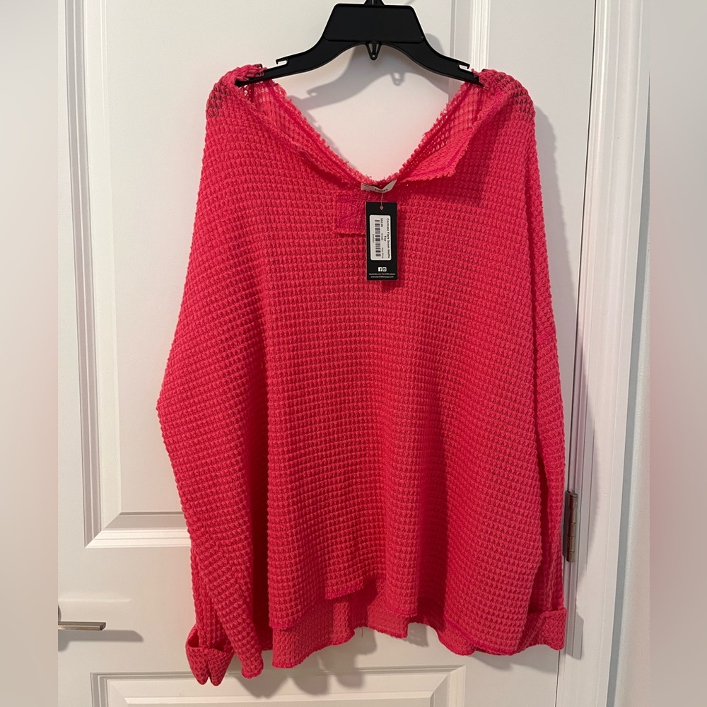 NWT JODIFL Pink Waffle Knit Top